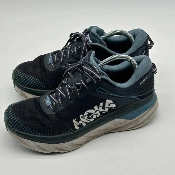 Hoka One One Mens Bondi 7 1110518 OTRS Blue Running Shoes Sneakers Size 10 - Picture 8 of 13